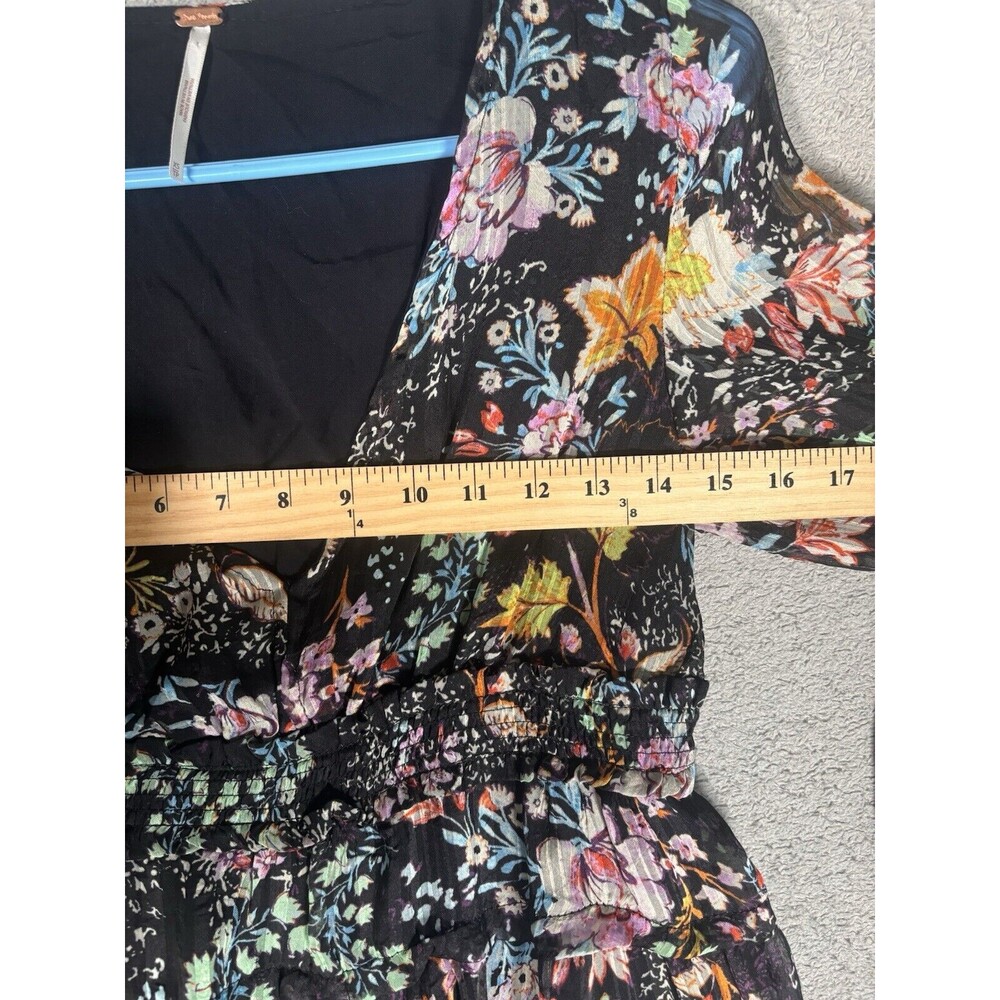 Free People Closer To The Heart Tiered Floral Miss Dress Black Floral Size XS - Picture 9 of 11